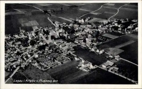 Ak Legau in Schwaben Unterallgäu, Fliegeraufnahme