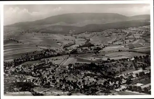 Ak Marnheim im Donnersbergkreis Pfalz, Weierhof, Fliegeraufnahme