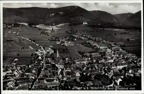 Ak Rhodt an der Weinstraße Rhodt unter Rietburg in der Pfalz, Fliegeraufnahme