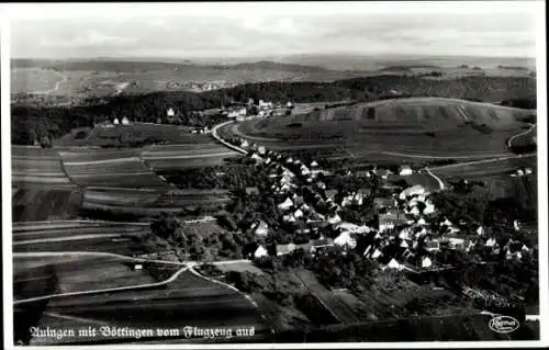 Ak Böttingen in Württemberg, Fliegeraufnahme, Auingen, Borlager