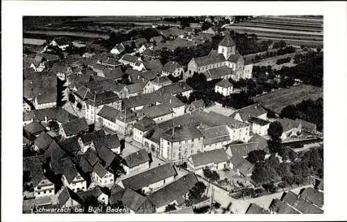 Ak Schwarzach Rheinmünster im Schwarzwald, Fliegeraufnahme