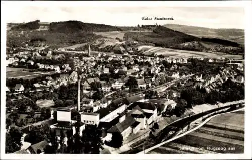 Ak Salach im Filstal, Ruine Staufeneck, Fliegeraufnahme