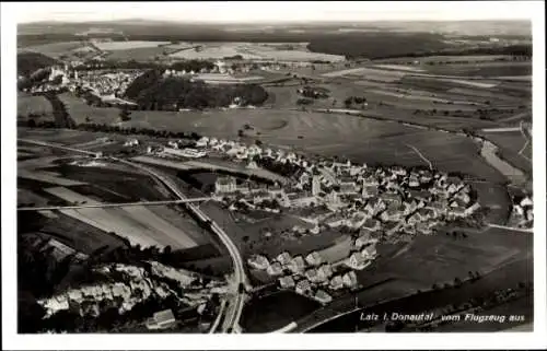 Ak Laiz Sigmaringen an der Donau, Fliegeraufnahme