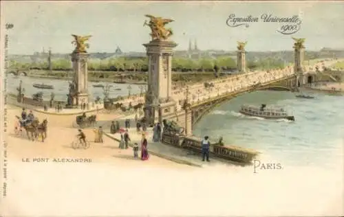 Litho Paris, Exposition Universelle 1900, Pont Alexandre