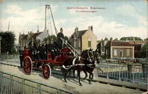 Ak Amsterdam Nordholland, Amsterdamsche Brandweer, Gereedschapswagen, Feuerwehr, Löschwagen