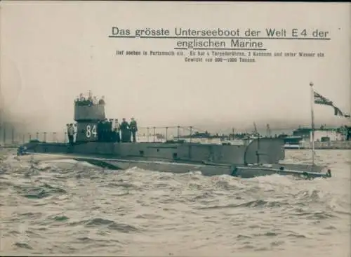 Ak Britisches U Boot, HMS E 4