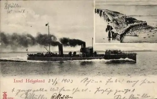 Ak Nordseeinsel Helgoland, Deutsches Kriegsschiff, Torpedoboot