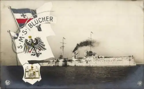 Ak Deutsches Kriegsschiff, SMS Blücher, Großer Kreuzer, Kaiserliche Marine