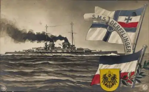 Ak Deutsches Kriegsschiff, SMS Derfflinger, Großer Kreuzer