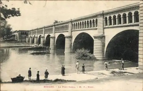 Ak Beziers Hérault, Kanalbrücke