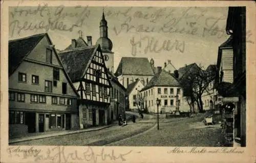 Ak Arnsberg im Hochsauerlandkreis, Alter Markt mit Rathaus, Restauration