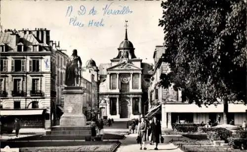 Ak Versailles Yvelines, Place Hoche, Turmuhr, Denkmal