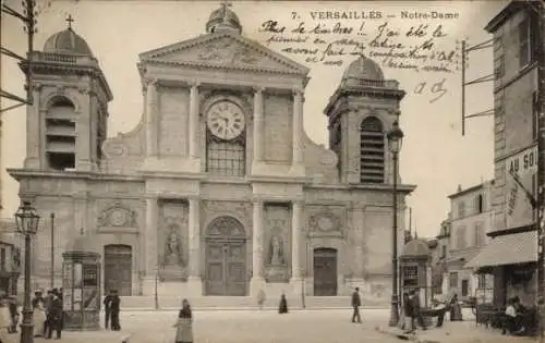 Ak Versailles Yvelines, Notre Dame, Turmuhr