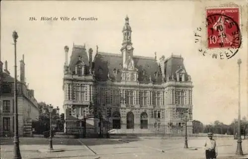 Ak Versailles Yvelines, Rathaus, Turmuhr