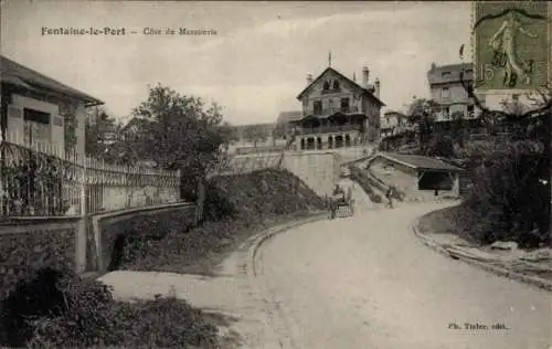 Ak Fontaine le Port Seine et Marne, Cote de Massouris