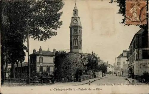 Ak Crécy en Brie Crécy la Chapelle Seine et Marne, Entree de la Ville