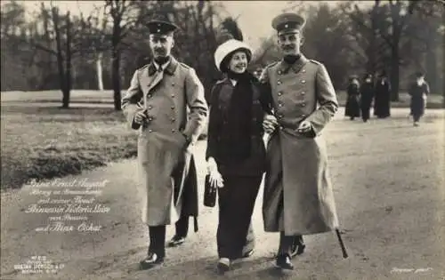 Ak Prinz Ernst August von Braunschweig, Prinzessin Victoria Luise von Preußen, Prinz Oskar, Liersch