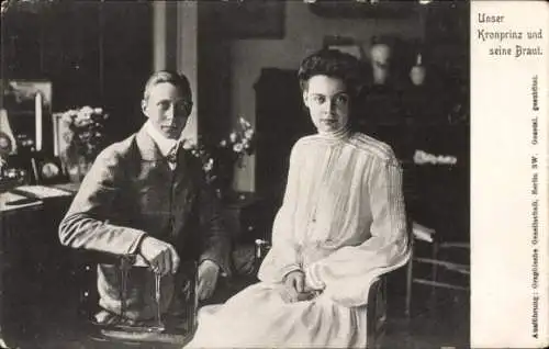 Ak Kronprinz Wilhelm von Preußen, Kronprinzessin Cecilie