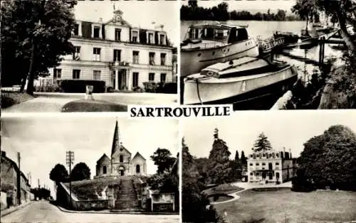 Ak Sartrouville Yvelines, Rathaus, Seineufer, Kirche, Dispensaire