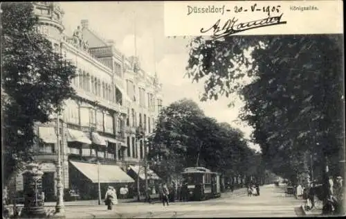 Ak Düsseldorf am Rhein, Königsallee, Straßenbahn