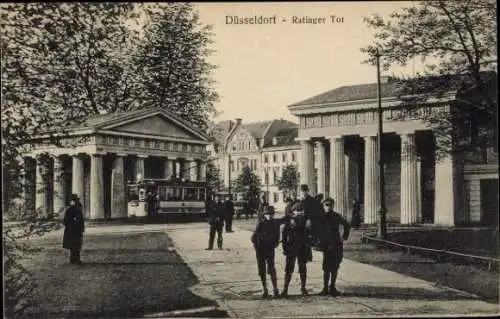 Ak Düsseldorf am Rhein, Ratinger Tor, Straßenbahn