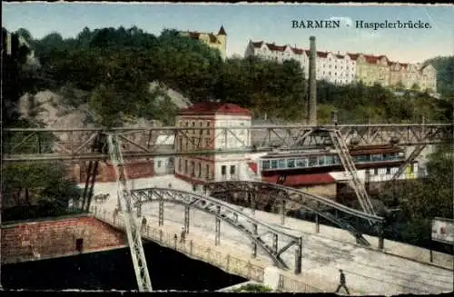 Ak Barmen Wuppertal, Haspelerbrücke, Schwebebahn