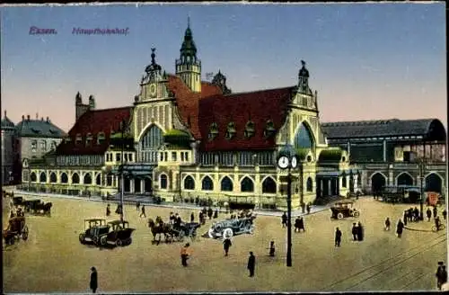 Ak Essen im Ruhrgebiet, Hauptbahnhof, Außenansicht