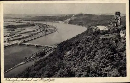 Ak Hohensyburg Syburg Dortmund, Hohensyburg-Denkmal mit Hengsteysee