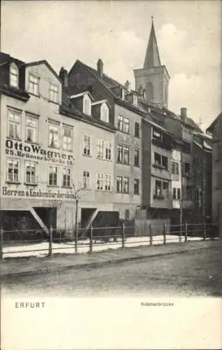 Ak Erfurt in Thüringen, Krämerbrücke 25, Herrenmodegeschäft Otto Wagner