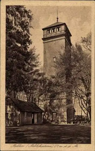 Ak Malchen Seeheim Jugenheim an der Bergstraße, Melibokusturm