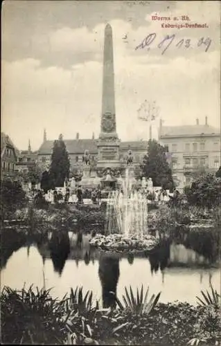 Ak Worms am Rhein, Ludwigs-Denkmal