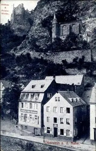 Ak Idar Oberstein an der Nahe, Schloss und Felsenkirche