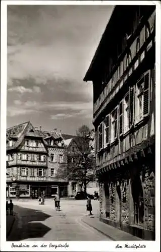 Ak Bensheim an der Bergstraße, Partie am Marktplatz 