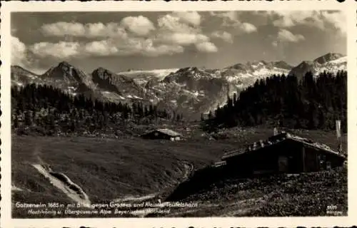 Ak Berchtesgaden Oberbayern, Gotzenalm, Teufelshorn, Hochkönig