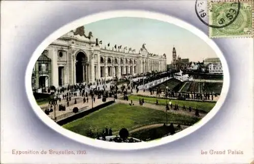 Passepartout Ak Brüssel Weltausstellung 1910, Parkanlage vor dem großen Palais