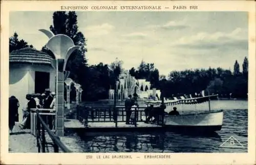 Ak Paris Frankreich, Internationale Kolonialausstellung 1931, See Daumesnil, Pier