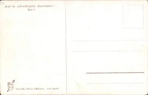 Lied Künstler Ak Boettcher, Hans, Auf de Schwäbische Eisebahne, Bild 4