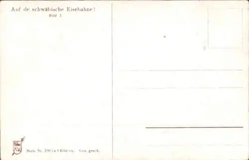 Lied Künstler Ak Boettcher, Hans, Auf de Schwäbische Eisebahne, Bild 2