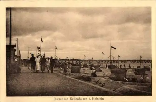 Ak Ostseebad Kellenhusen in Holstein, Seebrücke, Strand