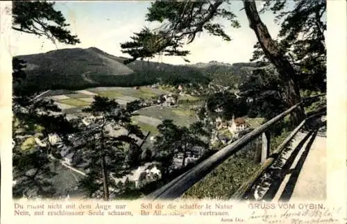 Ak Oybin in der Oberlausitz, Panorama, Gedicht