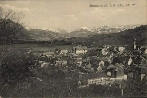 Ak Immenstadt im Allgäu Schwaben, Blick über die Stadt, Bergpanorama