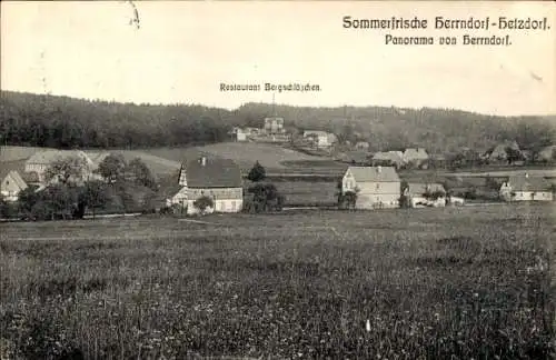 Ak Herrndorf Hetzdorf Halsbrücke Sachsen, Panorama von Herrndorf, Restaurant Bergschlösschen