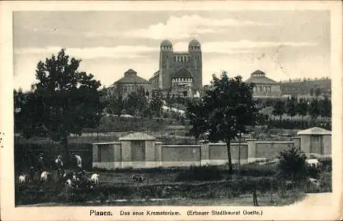 Ak Plauen im Vogtland, Krematorium