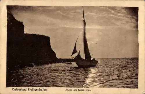 Ak Ostseebad Heiligenhafen in Holstein, Abend am hohen Ufer