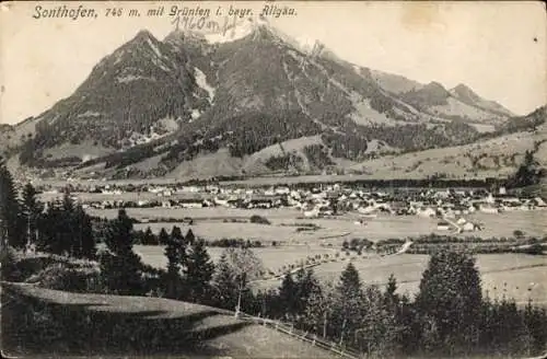 Ak Sonthofen im Oberallgäu Schwaben, mit Grünten