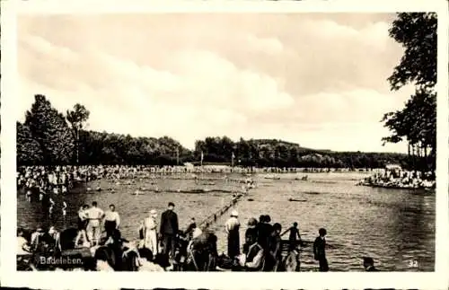 Ak Badeleben Völpke Sachsen Anhalt, Naturschwimmbad