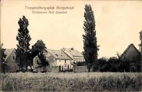 Ak Königsbrück in der Oberlausitz, Truppenübungsplatz, Verlassenes Dorf Quosdorf