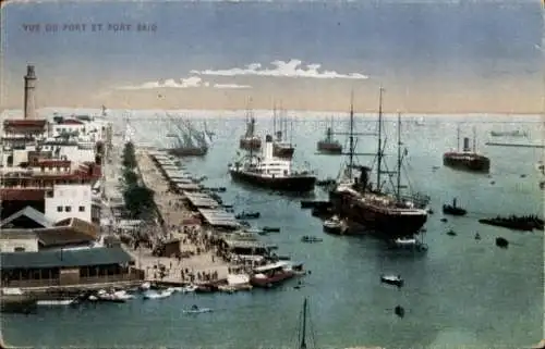 Ak Port Said Ägypten, Gesamtansicht, Hafen