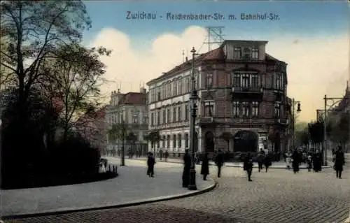 Ak Zwickau in Sachsen, Reichenbacher Straße mit Bahnhofstraße