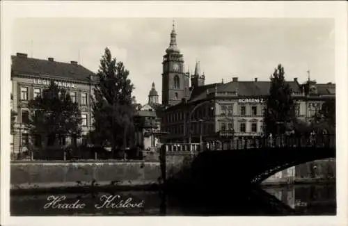 Ak Hradec Králové Königgrätz Stadt, Ortspartie, Brücke